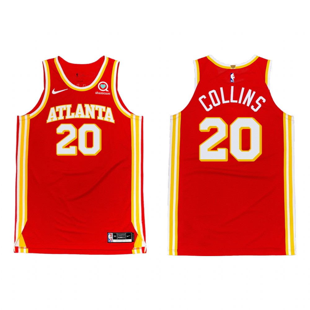Men's Atlanta Hawks #20 John Collins Red NBA 2020-21Stitched Jersey